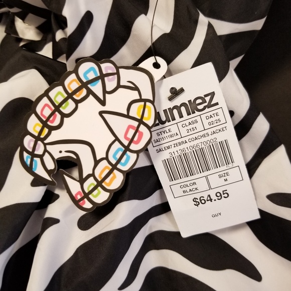 Salem 7 Zebra Coaches Jacket NWT - Picture 7 of 8
